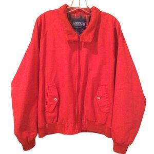 Land’s End Direct Merchants Vintage Red Bomber Jacket With Plaid Lining Size L